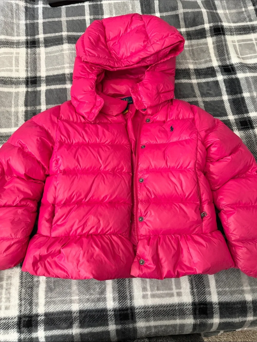 Ralph Lauren Hot Pink Hooded Puffer Jacket for Kids